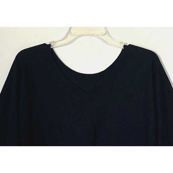 VINCE Black Rayon Cashmere Blend Dolman Sleeve V-Back Sweater Pullover - Picture 5 of 7